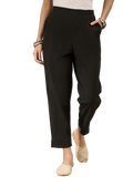 Women’s Black Solid Cotton Trousers