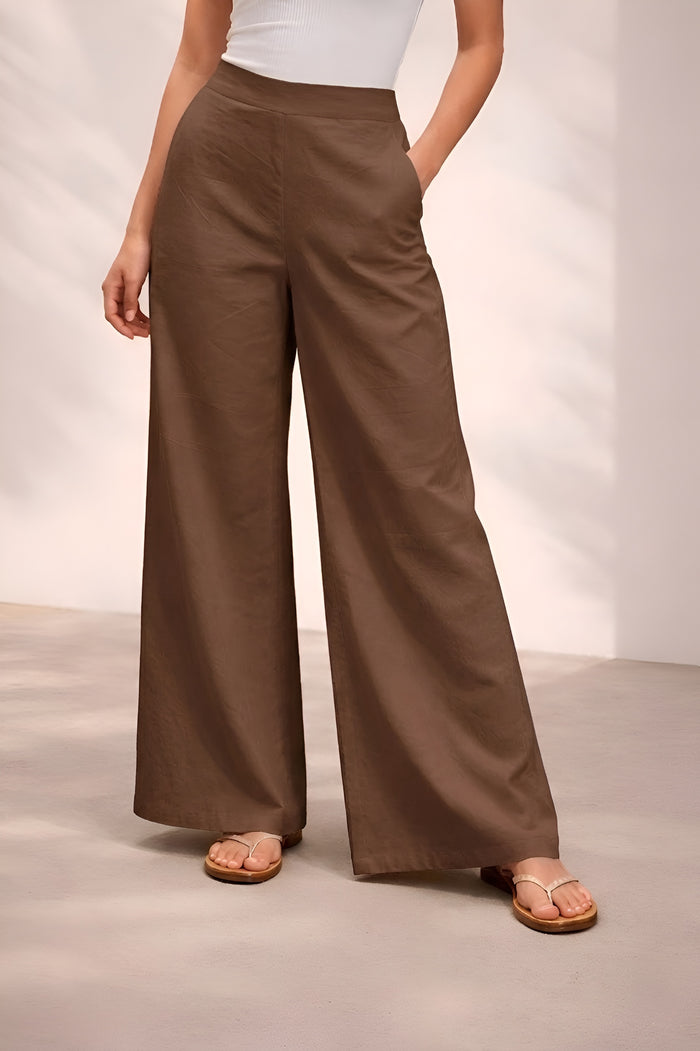 Pichawai Women's High-Waist Wide Leg Pants – Chocolate