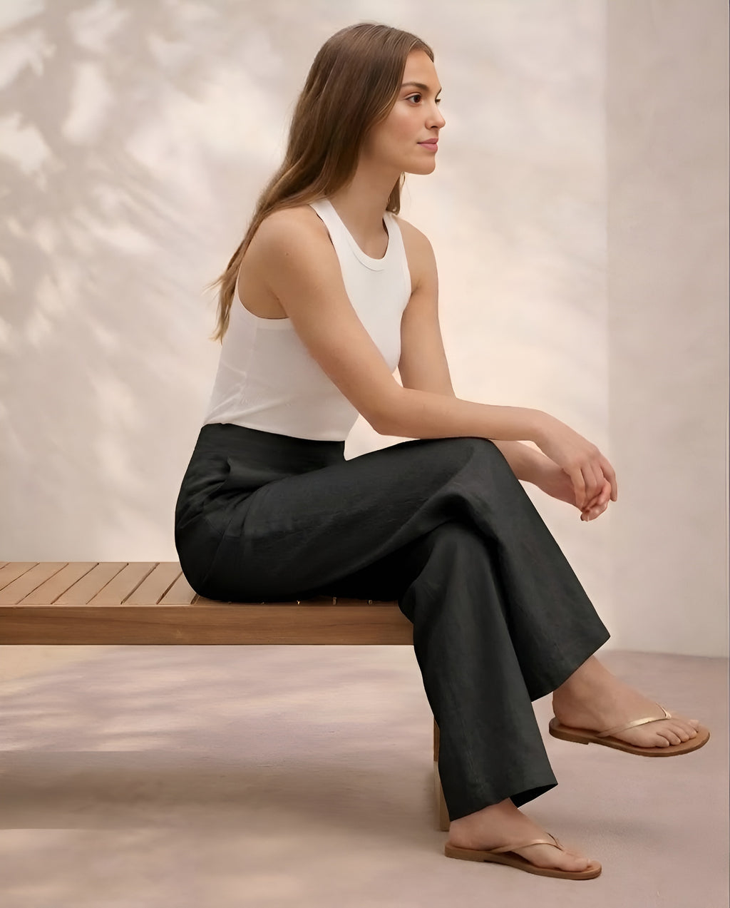 Pichawai Women's High-Waist Wide Leg Pants – Black