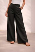 Pichawai Women's High-Waist Wide Leg Pants – Black