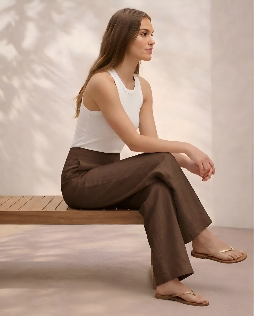 Pichawai Women's High-Waist Wide Leg Pants – Chocolate