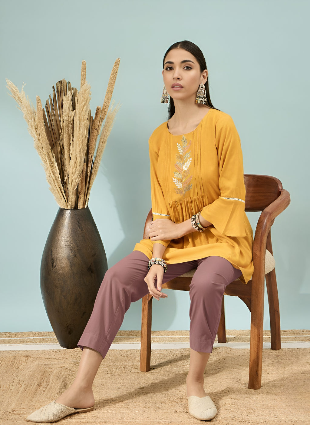 Women’s Rose Solid Cotton Trousers