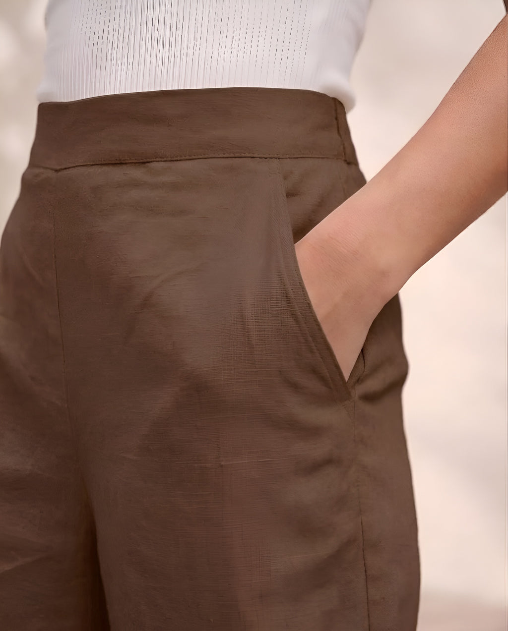 Pichawai Women's High-Waist Wide Leg Pants – Chocolate