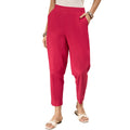 Women’s Red Solid Cotton Trousers
