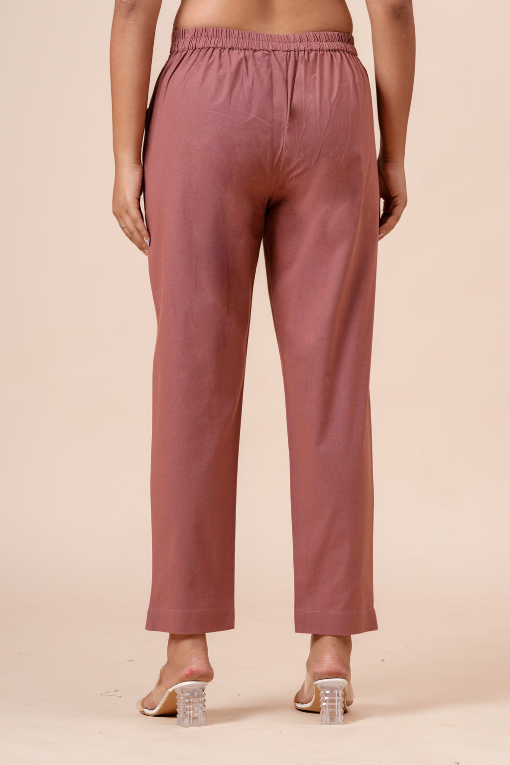 Women’s Rose Solid Cotton Trousers