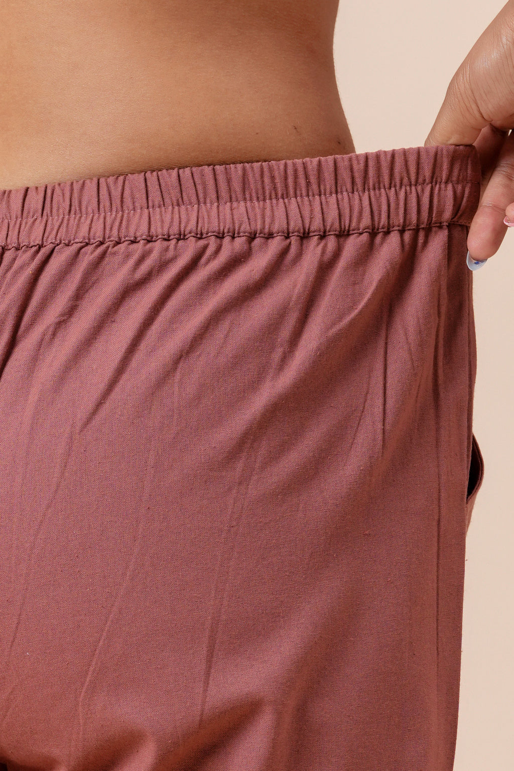 Women’s Rose Solid Cotton Trousers