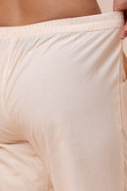 Women’s Off White Solid Cotton Trousers